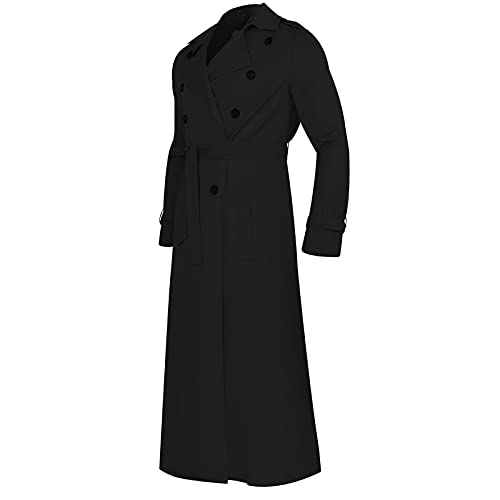 2022 Abrigo hombre invierno, Sobretodo Botón de Manga Larga Gabardina de Color sólido Abrigo Super largo Moda Slim-fit Elegant caliente Chaquetas solapa parka invierno Outwear traje