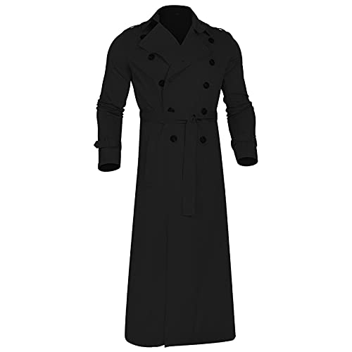 2022 Abrigo hombre invierno, Sobretodo Botón de Manga Larga Gabardina de Color sólido Abrigo Super largo Moda Slim-fit Elegant caliente Chaquetas solapa parka invierno Outwear traje