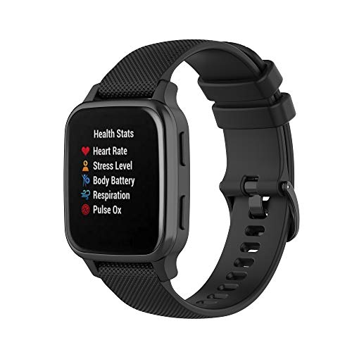 20mm Correas De Reloj,Correa para Garmin Venu SQ,Sport Bandas Correa Repuesto,Silicona Reloj Recambio Brazalete Correa Repuesto para Garmin Venu/Garmin Vivoactive 3/Vivoactive 3 Music (negro)