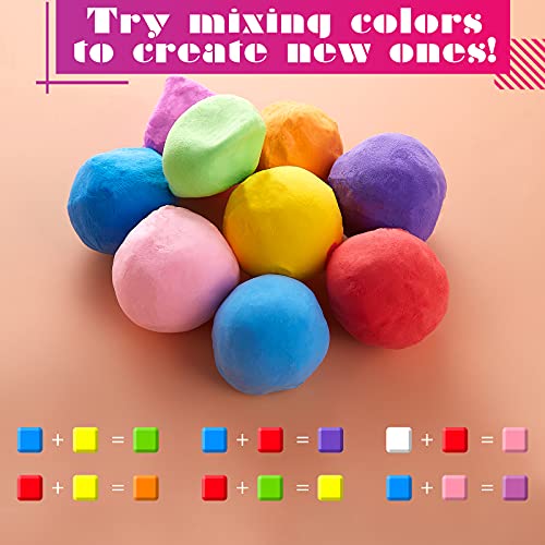 24 colores Air Dry Clay, arcilla de modelado ultraligero, QMay Magic Clay Artist Studio Toy, arcilla y masa de modelado no tóxico, arte creativo DIY Crafts, regalo para niños