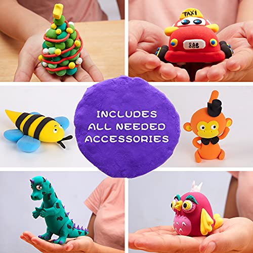 24 colores Air Dry Clay, arcilla de modelado ultraligero, QMay Magic Clay Artist Studio Toy, arcilla y masa de modelado no tóxico, arte creativo DIY Crafts, regalo para niños