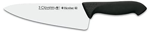 3 Claveles Cuchillo Cocinero Proflex de 20 cm, Acero Inoxidable, Negro