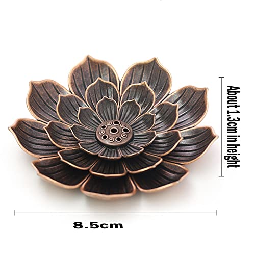 3 PCS Lotus Incense Plate, Soportes de Loto de Latón Portainciensos 6 Hole de Loto de Palo Quemador de Incienso para Accesorios de Casa de Té Oficina Hogar