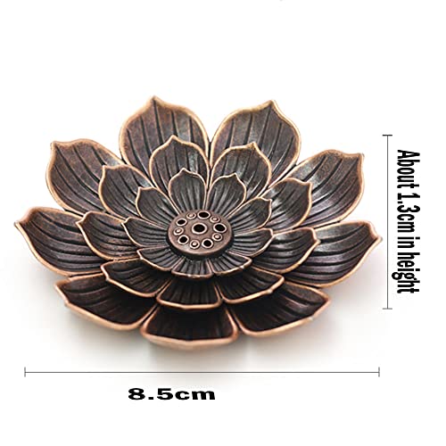 3 PCS Lotus Incense Plate, Soportes de Loto de Latón Portainciensos 6 Hole de Loto de Palo Quemador de Incienso para Accesorios de Casa de Té Oficina Hogar