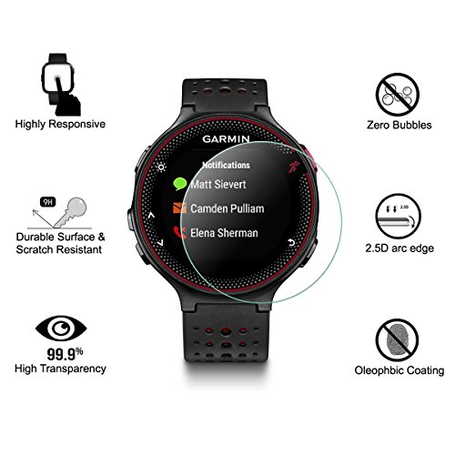 (3 Piezas) OOTSR Protector de Pantalla para Garmin Forerunner 220 225 235 620 Vidrio Templado Protectora para Forerunner 220 225 235 620 [Alta definición] [Resistente a los arañazos]