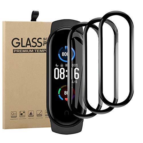 3 Unidades Protector De Pantalla Para Xiaomi Mi Band 6/ Mi Band 5, [ Cobertura Completa] 9H Dureza De Alta Definición Protector