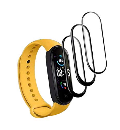 3 Unidades Protector De Pantalla Para Xiaomi Mi Band 6/ Mi Band 5, [ Cobertura Completa] 9H Dureza De Alta Definición Protector