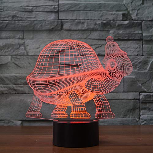 3D LED lámparas Tortuga ilusion optica luz de noche 7 colores Contacto Arte Escultura luces con cables USB Lampara Decoracion Dormitorio escritorio mesa para niños adultos