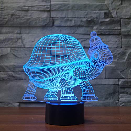 3D LED lámparas Tortuga ilusion optica luz de noche 7 colores Contacto Arte Escultura luces con cables USB Lampara Decoracion Dormitorio escritorio mesa para niños adultos