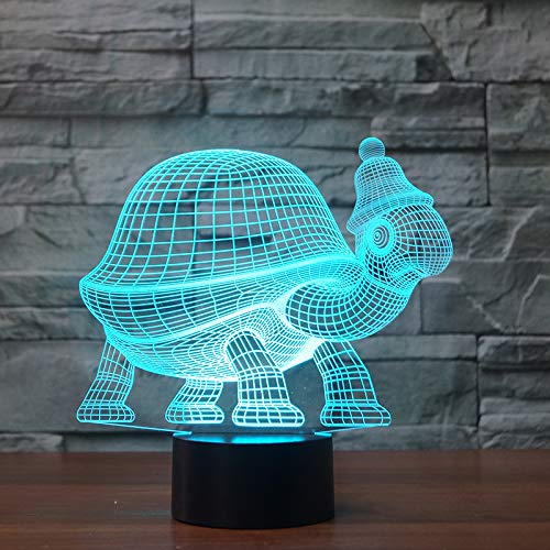 3D LED lámparas Tortuga ilusion optica luz de noche 7 colores Contacto Arte Escultura luces con cables USB Lampara Decoracion Dormitorio escritorio mesa para niños adultos