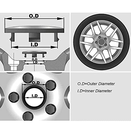 4 Piezas Tapacubos, para Vauxhall Astra H G J Corsa Insignia Antara Auto Protección Accesorios Prueba Polvo Impermeable Tapacubos Modificadas Accesorios