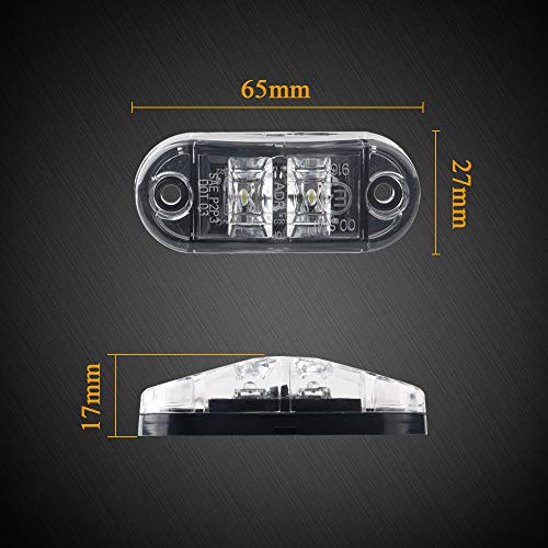 4 Unids 12-24V Luces de Posición Delantera Luces de Posición Laterales, Indicador de Posición Universal 6000K a Prueba de Agua Universal Camión Remolque Caravana Remolque Motocicleta Autobús (Blanco)