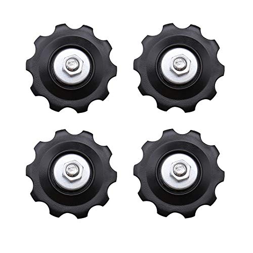 4 x 10T bicicleta engranaje Mech polea jockey ruedas kit universal para 5/6/7/8 velocidad desviador con cubierta de polvo tornillos de fijación tuerca arandela accesorios