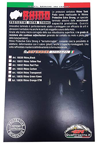 4R Quattroerre.it 16836 Pegatina para el Depósito de la Moto Flat Rhino, Naranja KTM