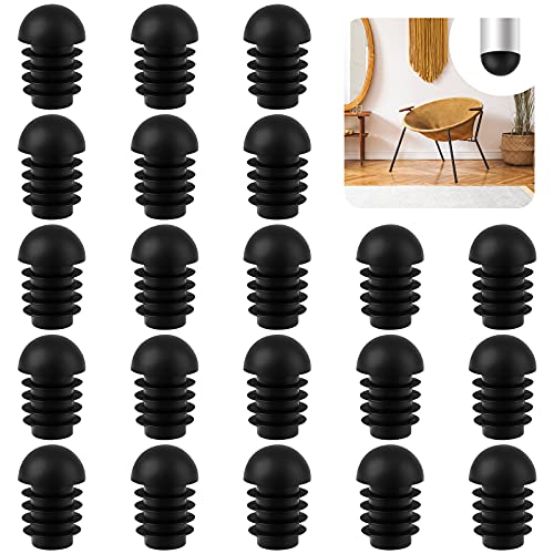 50 Piezas Tapones Redondos de Plástico Negro Protector Patas Sillas Tapas de Tubo Redondas para Sillas Protectores para Pata Silla Suelo Tapón de Plástico Redondo