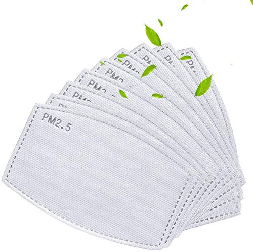 50pcs PM2.5 Filtro de carbón activado Filtro protector de inserción de respiración para hombres y mujeres, algodón reemplazable anticontaminación para adultos Actividades al aire libre