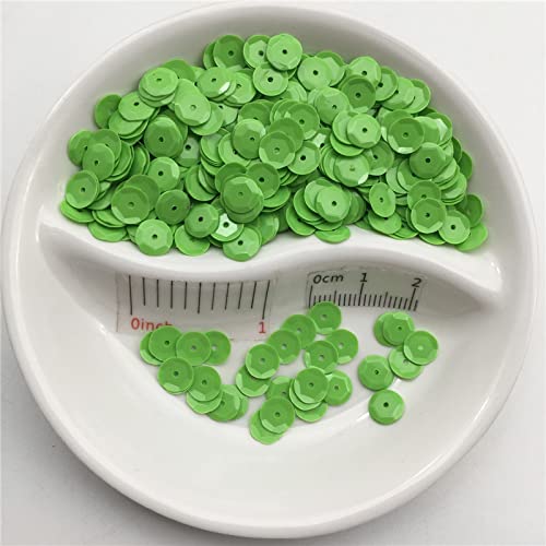 6 mm Copa Redonda Color sólido Lentejuelas sueltas Paillette Artesanía de costura, Niños, Zapatos, Sombrero, Ropa Accesorio de ropa de bricolaje Al por mayor-Verde claro, 10g 720pcs 6mm