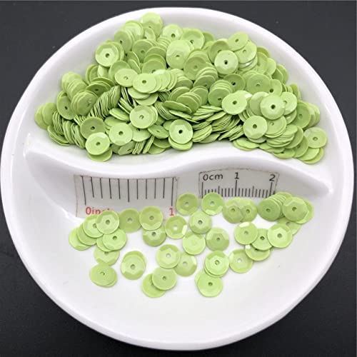 6 mm Copa Redonda Color sólido Lentejuelas sueltas Paillette Artesanía de costura, Niños, Zapatos, Sombrero, Ropa Accesorio de ropa de bricolaje Al por mayor-Verde claro, 10g 720pcs 6mm