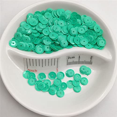 6 mm Copa Redonda Color sólido Lentejuelas sueltas Paillette Artesanía de costura, Niños, Zapatos, Sombrero, Ropa Accesorio de ropa de bricolaje Al por mayor-Verde claro, 10g 720pcs 6mm