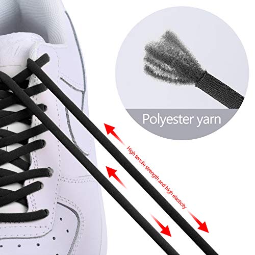 6 x Cordones Elásticos Sin Nudo con Hebilla Metal, Cordones magnéticos Elásticos para Niños y adultos/Maratón y Triatlón Atletas, Corredores, Niños