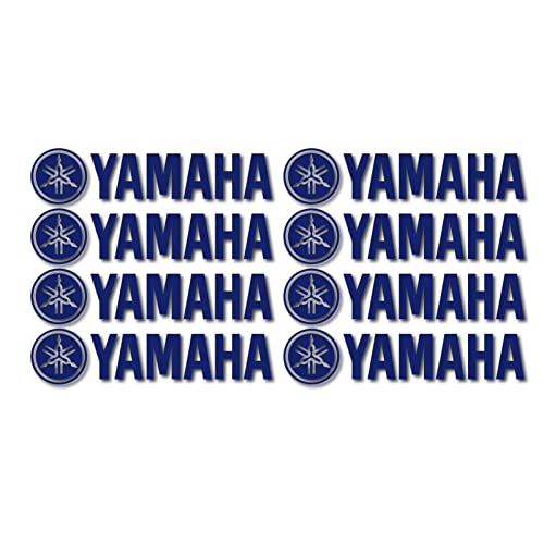 8X PEGATINAS YAMAHA VINILO PACK ADHESIVO LOGO KIT MOTO DECALVINYL (Azul Cobalto)