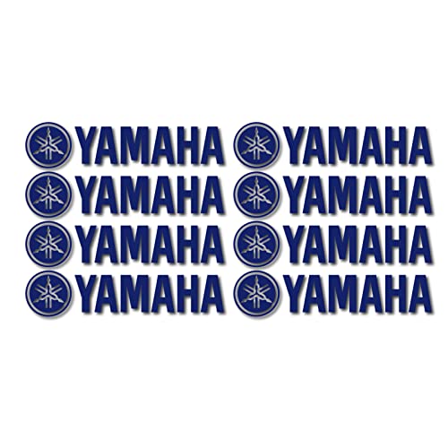 8X PEGATINAS YAMAHA VINILO PACK ADHESIVO LOGO KIT MOTO DECALVINYL (Azul Cobalto)