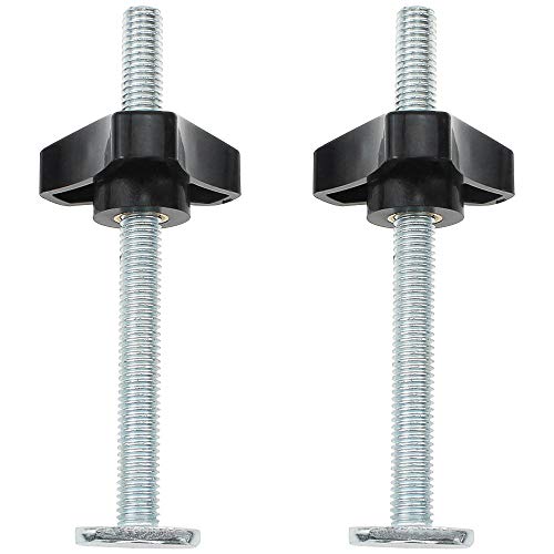 Abrazaderas de Riel en T - PLCatis 2 Piezas M8 Tornillos en T y Tuerca de Mango Plástico - Juego de Abrazadera de Metal Aleación de Aluminio para Sujeción Piezas y Fijación de Madera o metal - 8MM