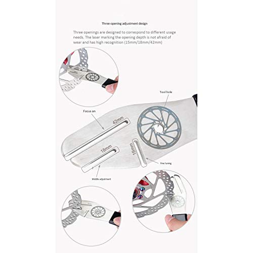 ACAMPTAR CorreccióN Herramienta de RectificacióN de la Bici del Freno de Disco del Rotor del Freno Llave de AlineacióN con Pastillas de Disco Herramienta para la Bici del Camino de