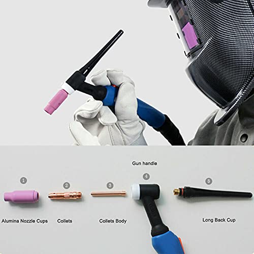 Accesorios de soldadura WP-26 TIG, equipo de soldadura por arco de argón, boquilla de cerámica de carcasa de manga adaptadora, para pistola de soldadura TIG WP17 / 18/26, juego de 26