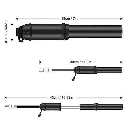 ACECYCLE Mini Bomba para Bicicleta, Bomba de Mano Portátil pequeña para Neumático, Bomba Bicicleta Se Adapta Válvula Presta y Schrader para Carretera Bicicletas de Montaña,Pelota y BMX，con de Montaje