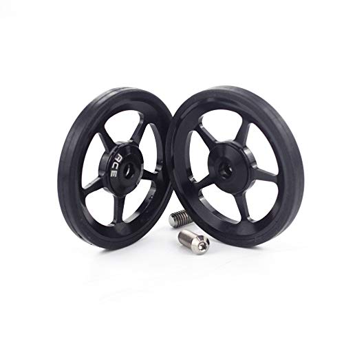 Aceoffix 2pcs ACE aleación fácil ruedas Easywheel y pernos de titanio para Brompton bicicleta plegable Dino Kiddo (negro