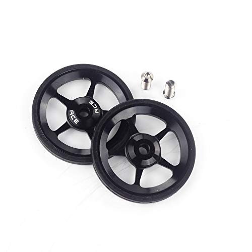 Aceoffix 2pcs ACE aleación fácil ruedas Easywheel y pernos de titanio para Brompton bicicleta plegable Dino Kiddo (negro