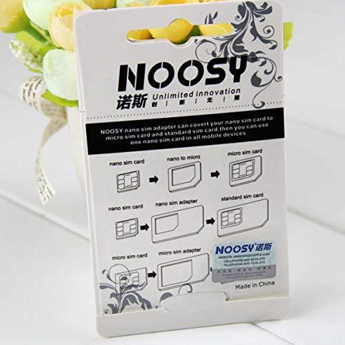 Adaptador de Tarjeta SIM Noosy (Nano/MicroSim) Blanco + Abridor Sim