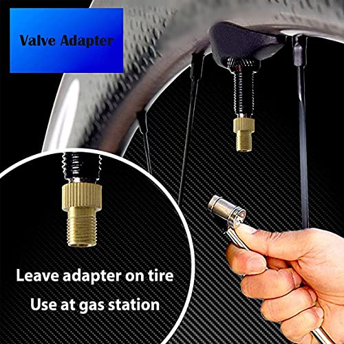 Adaptador de válvula Presta a Schrader para Bicicleta Extensión de válvula Presta Accesorios de Bicicleta para Bomba de neumático de Bicicleta y automóviles - Oro