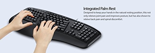 Adesso Tru-Form 150 - Teclado (USB, Universal, Universal, Estándar, Curvo, Negro)