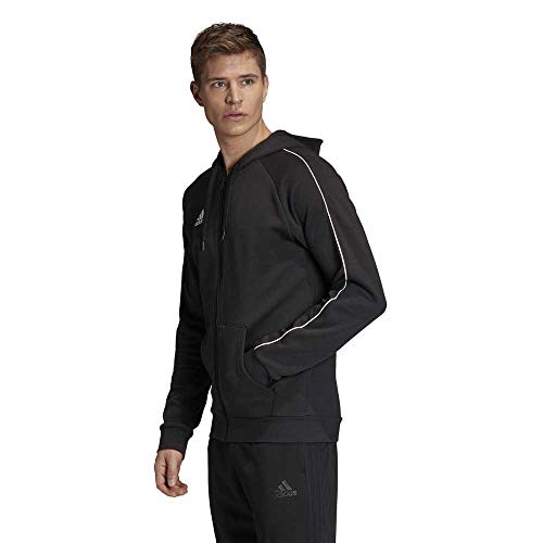 adidas CORE18 FZ Hoody Sweatshirt, Hombre, Black/White, XL