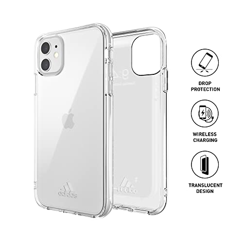 adidas Funda para teléfono Compatible con iPhone 11, Funda con Logotipo Deportivo, a Prueba de Golpes, Totalmente Protectora, Transparente