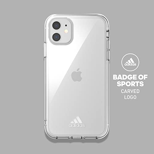 adidas Funda para teléfono Compatible con iPhone 11, Funda con Logotipo Deportivo, a Prueba de Golpes, Totalmente Protectora, Transparente