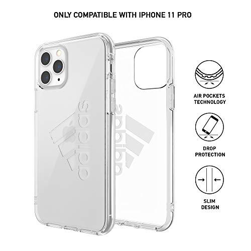 adidas Funda Protectora Deportiva Compatible con iPhone 11 Pro, Transparente