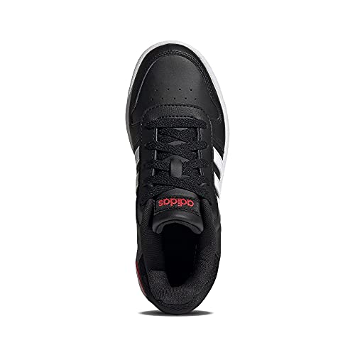 adidas Hoops 2.0, Basketball Shoe, Core Black/Footwear White/Vivid Red, 38 EU