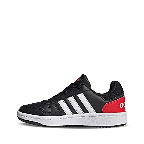 adidas Hoops 2.0, Basketball Shoe, Core Black/Footwear White/Vivid Red, 38 EU