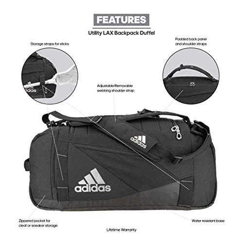 adidas Mochila Unisex Utility LAX, Color Negro y Plateado, Talla única