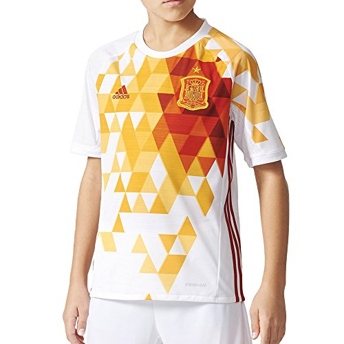 adidas UEFA Euro 2016 Camiseta Selección Española de Futbol 2ª Equipación 2016/2017, niño, Blanco/Rojo/Amarillo (Blanco/Rojfu), 164