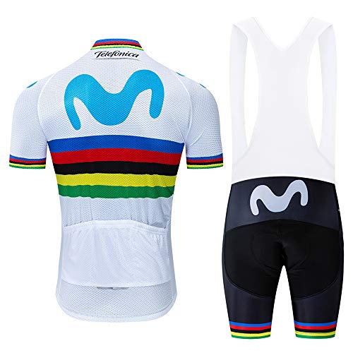 ADKE - Camiseta de ciclismo de manga corta para hombre con tirantes 3D de gel acolchados y pantalones cortos transpirables para bicicleta de montaña, Hombre, M-wt1, large