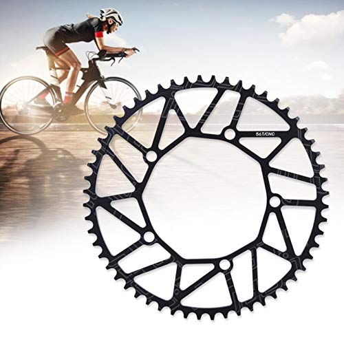 Aigend Plato de Bicicleta - Dientes positivos y Negativos Plato de Ciclismo de Disco único de manivela 130BCD 130BCD 50 52 54 56 58T(56T)