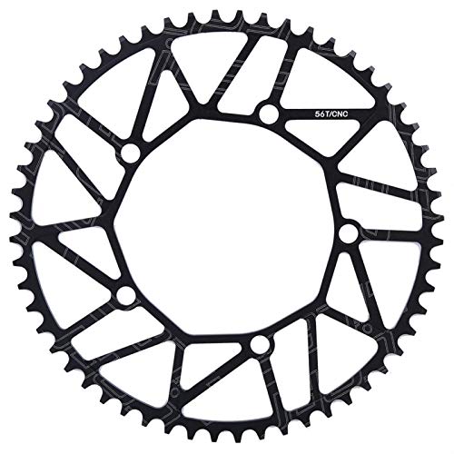 Aigend Plato de Bicicleta - Dientes positivos y Negativos Plato de Ciclismo de Disco único de manivela 130BCD 130BCD 50 52 54 56 58T(56T)