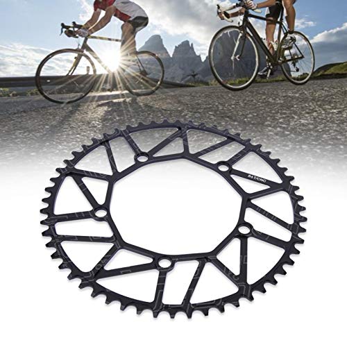 Aigend Plato de Bicicleta - Dientes positivos y Negativos Plato de Ciclismo de Disco único de manivela 130BCD 130BCD 50 52 54 56 58T(56T)