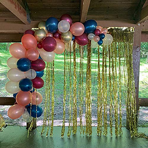 Aivatoba Kit de guirnaldas de globos de oro rosa y burdeos,color azul marino,confeti dorado y látex, globos de oro rosa para bodas,graduaciones, fiestas de nacimiento
