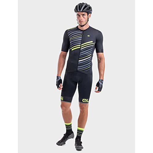 Alé Cycling Solid Flash 2021 - Maillot de ciclismo de manga corta para hombre, color negro, Negro , small