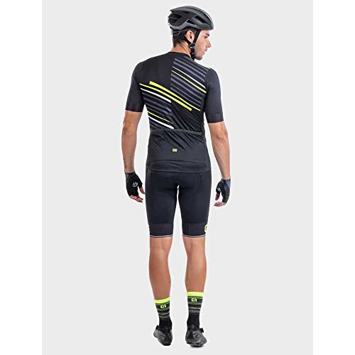 Alé Cycling Solid Flash 2021 - Maillot de ciclismo de manga corta para hombre, color negro, Negro , small